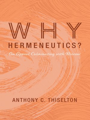 cover image of Why Hermeneutics?